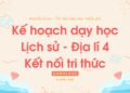 Kế hoạch dạy học Lịch sử – Địa lí 4 Kết nối tri thức Kế hoạch dạy học Lịch sử – Địa lí 4 Kết nối tri thức