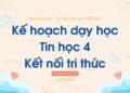 Kế hoạch dạy học Tin học 4 Kết nối tri thức Kế hoạch dạy học Tin học 4 Kết nối tri thức